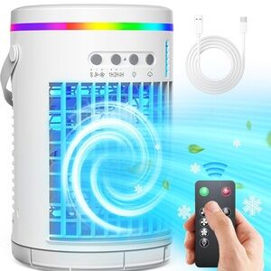 4 in 1 Portable Air Conditioners,1400ml Evaporative Mini Air Conditioner